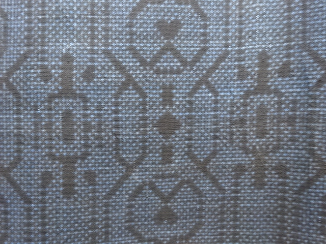 JAPANESE KIMONO / ANTIQUE KIMONO / SILK / DORO OSHIMA TSUMUGI / WOVEN ABSTRACT PATTERN